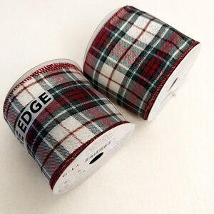 Plaid Ribbon Set Of Two in Red and Green